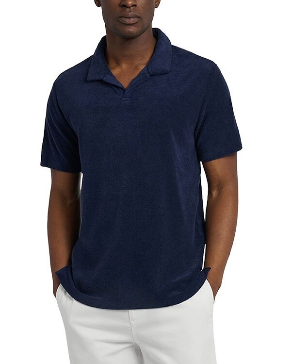 オニア メンズ トップス ポロシャツ パイル シャツ Onia Terry Open Collar Polo Shirt Deep Navy ネイビー