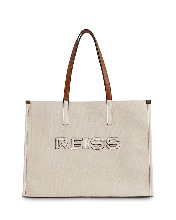 レイス レディース バッグ トートバッグ ロゴ REISS Lala Logo Tote Natural｜ReVida 店