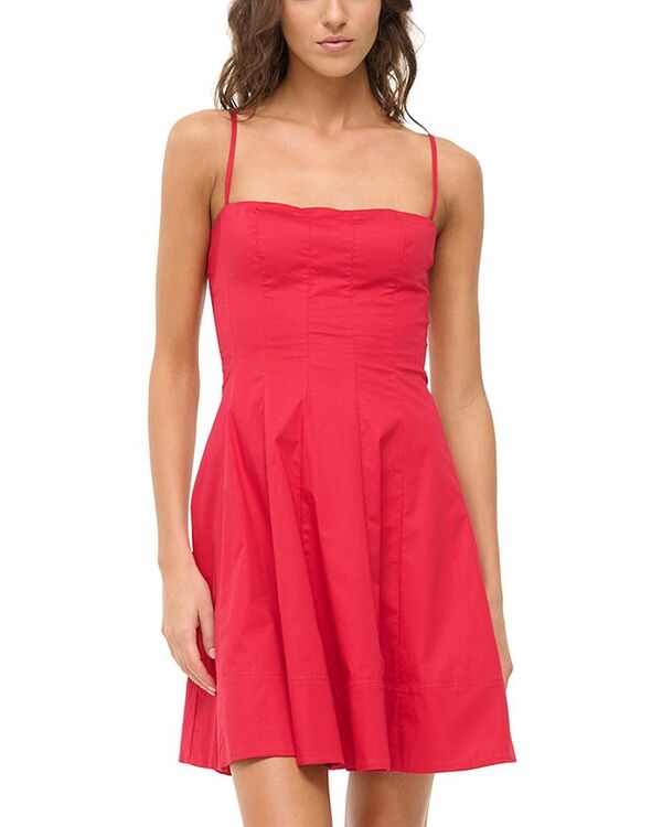 スタウド レディース トップス ワンピース ミニワンピース ミニ STAUD Wylie Poplin Mini Dress Cherry|ReVida 店