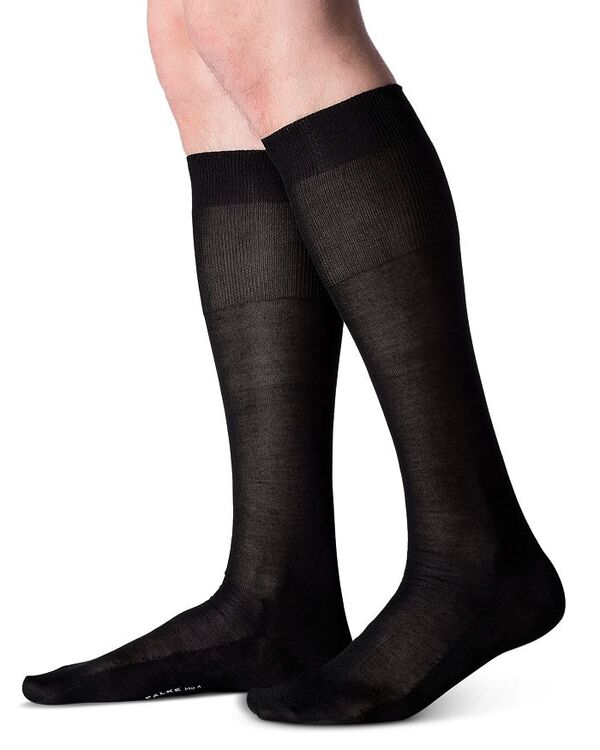 ファルケ メンズ トップス ワンピース ナイロン シルク Falke No. 4 Silk & Nylon Knee High Dress Socks Black ブラック
