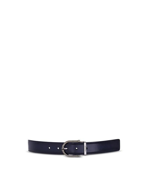 フェラガモ レディース 添え物 三尺帯 なめし革 FERRAGAMO Leather Reversible Belt Midnight