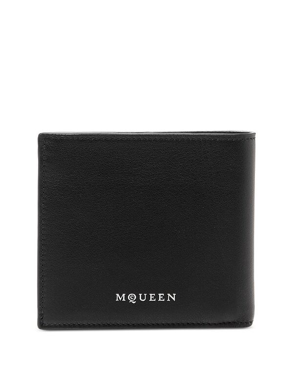 マックイーン レディース アクセサリー 財布 レザー McQueen Bi Fold Leather Wallet Black Silver ブラック 71,940円