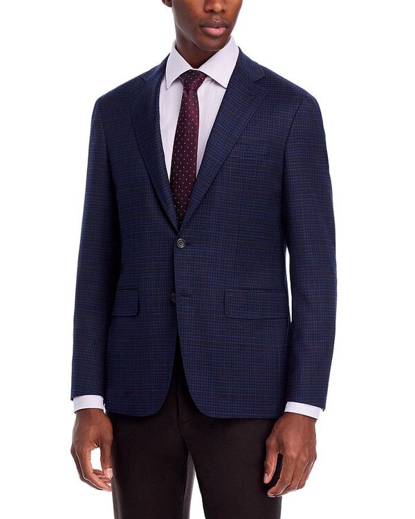 カナーリ レディース アウター 上衣・上衣 レギュラー相応う 厚地の外套 Canali Kei Windowpane Regular Fit Sport Coat Navy 米国海軍