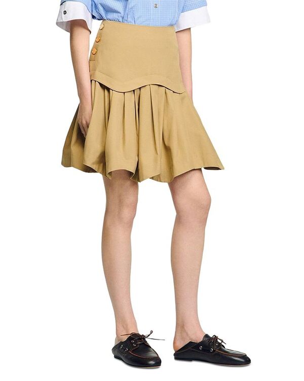 サンドロ レディース ボトムス スカート フリル Sandro Ruffled Skirt Beige ベージュ