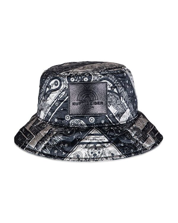 カートジェイガーロンドン レディース アクセサリー 帽子 プリント キルティング KURT GEIGER LONDON Bandana Print Quilted Bucket Hat Black ブラック