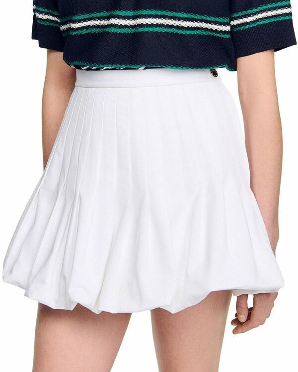 サンドロ レディース ボトムス スカート プリーツ ミニ Sandro Pleated Bubble Hem Mini Skirt White ホワイト 40,820円