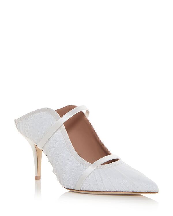 マローンスリアーズ レディース シューズ サンダル Malone Souliers Women's Maureen Pointed Mules White/White ホワイト｜ReVida 店