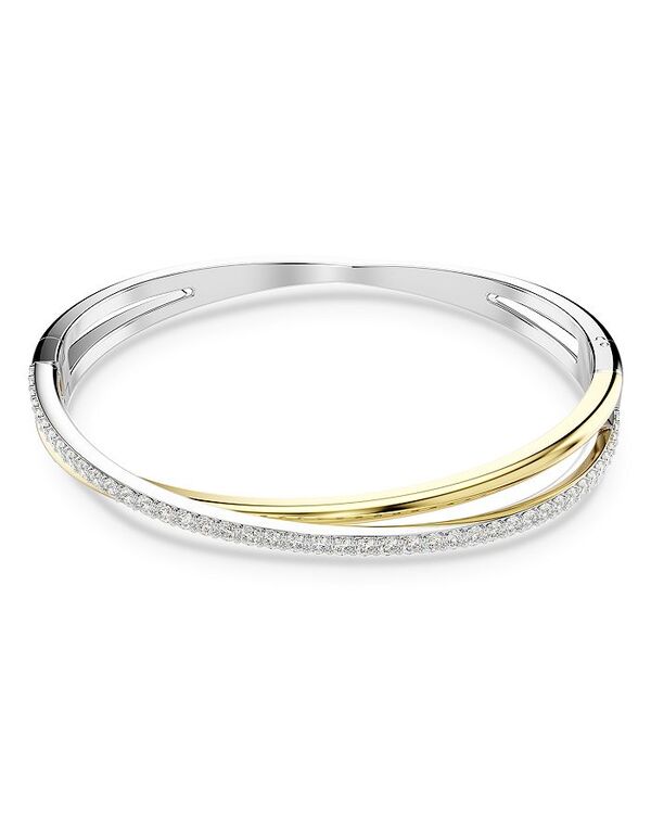 スワロフスキー レディース アクセサリー ブレスレット・バングル・アンクレット Swarovski Hyperbola Crystal Double Row Bangle Bracelet Tone & Rhodium Plated Two Tone ゴールド