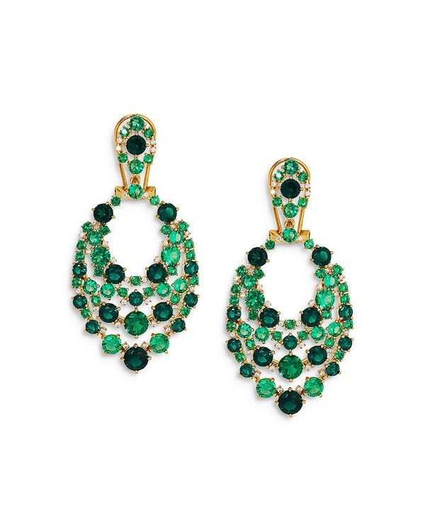 ナディール レディース アクセサリー ピアス・イヤリング Nadri Starlet Stone Mosaic Drop Earrings Green/Gold グリーン
