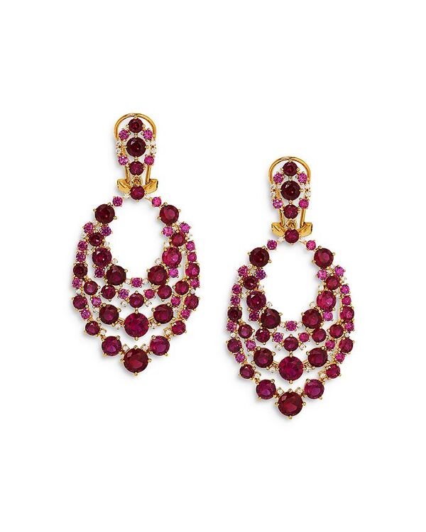 ナディール レディース アクセサリー ピアス・イヤリング Nadri Starlet Stone Mosaic Drop Earrings Red/Gold レッド