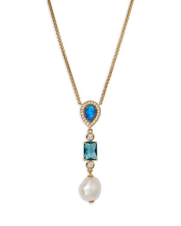 ナディール レディース アクセサリー ネックレス・チョーカー・ペンダントトップ レース Nadri Blue Lagoon Mixed Stone Lariat Necklace in 18K Gold Plated 16\