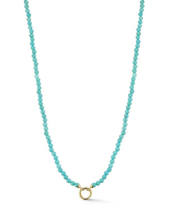 ムーン & メドウ レディース アクセサリー ネックレス・チョーカー・ペンダントトップ レース Moon & Meadow 14 Yellow Gold Turquoise Beaded Clip Bale Pendant Necklace 17\