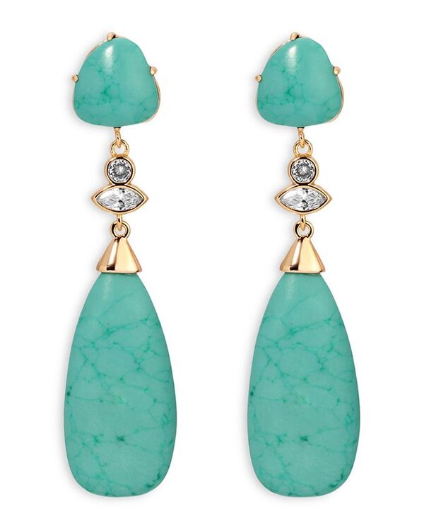 エティカ レディース アクセサリー ピアス・イヤリング Ettika Turquoise Solstice Turquoise & Cubic Zirconia Linear Drop Earrings Turquoise ターコイズ