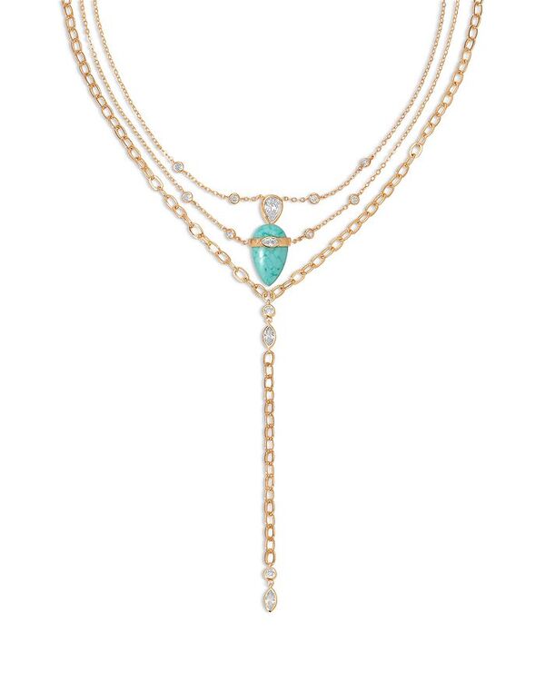エティカ レディース アクセサリー ネックレス・チョーカー・ペンダントトップ レース Ettika Turquoise Solstice Turquoise & Cubic Zirconia Convertible Layered Lariat Necklace 15\