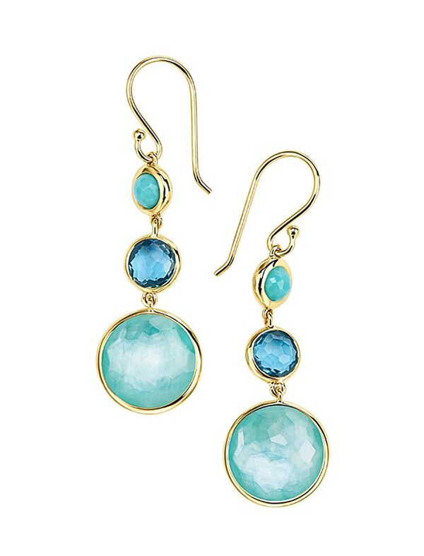 イッポリスタ レディース アクセサリー ピアス・イヤリング IPPOLITA 18K Yellow Gold Lollitini Multi-Stone Triple Drop Earrings Blue/Gold ブルー