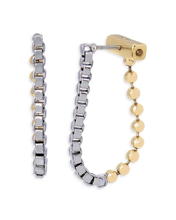 オールセインツ レディース アクセサリー ピアス・イヤリング ALLSAINTS Ball & Box Chain Front to Back Earrings in Two Tone Silver/Gold ゴールド