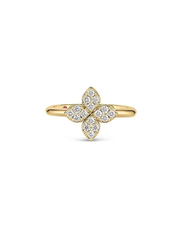 ロバートコイン レディース アクセサリー リング Roberto Coin 18K Yellow Gold Love in Verona Diamond Flower Ring Gold ゴールド｜ReVida 店