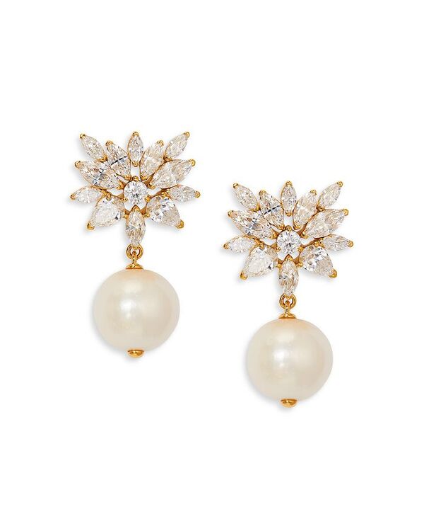 ナディール レディース アクセサリー ピアス・イヤリング Nadri Sav Cubic Zirconia Cluster & Cultured Freshwater Pearl Drop Earrings in 18K Gold Plated Gold ゴールド 24,272円