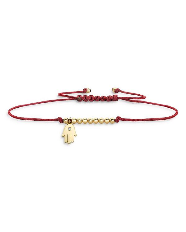 シドニーエヴァン レディース アクセサリー ブレスレット・バングル・アンクレット Sydney Evan 14K Yellow Gold Diamond Hamsa Charm Red Cord Bracelet Gold/Red レッド