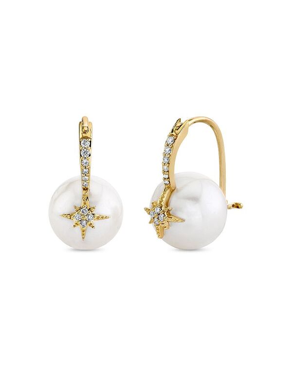 シドニーエヴァン レディース アクセサリー ピアス・イヤリング Sydney Evan 14K Yellow Gold Freshwater Pearl & Diamond Pav Starburst Bead Earrings 0.09 ct. t.w. White/Gold ホワイト