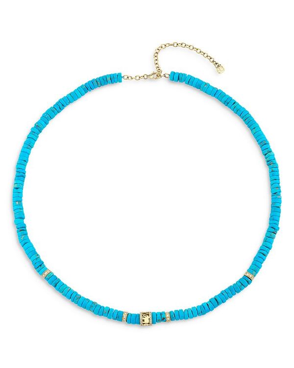 シドニーエヴァン レディース アクセサリー ネックレス・チョーカー・ペンダントトップ レース Sydney Evan 14K Yellow Gold Turquoise & Diamond Lucky Rondelle Beaded Necklace Gold ゴールド