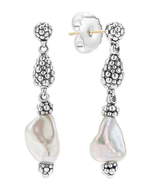 ラゴス レディース アクセサリー ピアス・イヤリング LAGOS Sterling Silver Luna Keshi Pearl & Caviar Bead Drop Earrings Silver シルバー