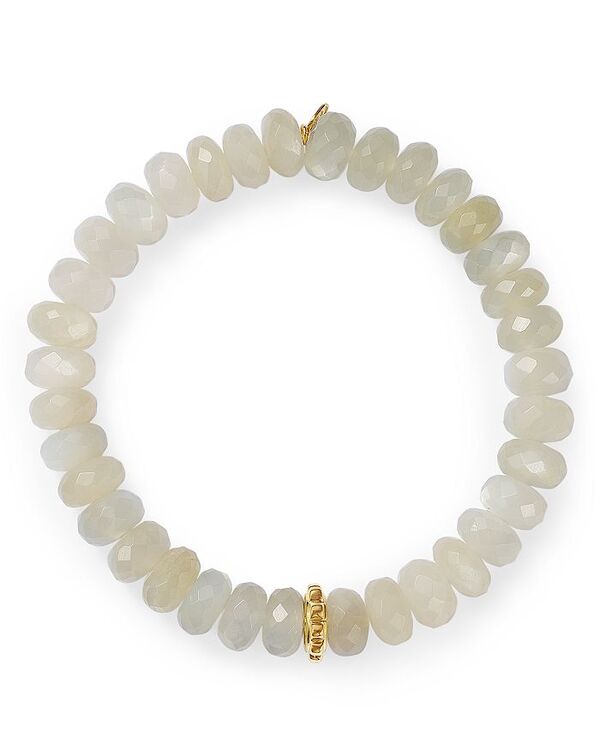 シドニーエヴァン レディース アクセサリー ブレスレット・バングル・アンクレット Sydney Evan 14K Yellow Gold Champagne Chalcedony Faceted Rondelle Beaded Stretch Bracelet White/Gold ホワイト