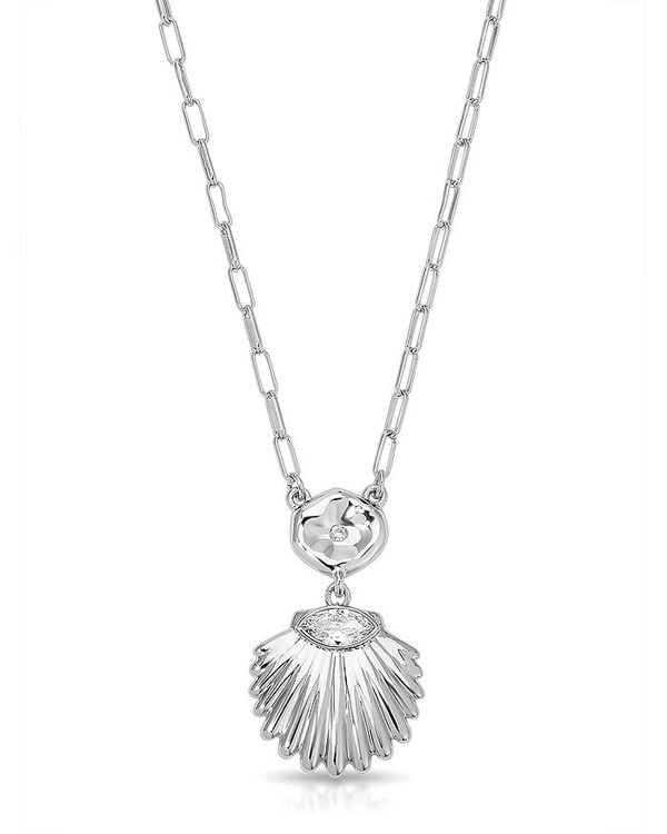 エティカ レディース アクセサリー ネックレス・チョーカー・ペンダントトップ レース Ettika Santorini Cubic Zirconia Shell Pendant Necklace 15\