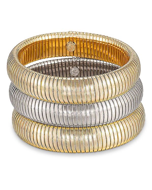 エティカ レディース アクセサリー ブレスレット・バングル・アンクレット Ettika Flex Snake Chain Stretch Bracelet Set of 3 Two Tone