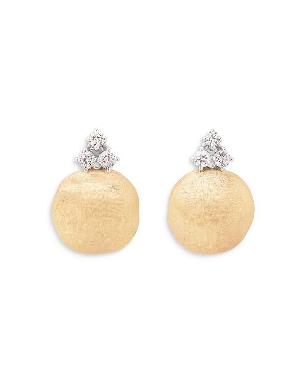 マルコ ビチェゴ レディース アクセサリー ピアス・イヤリング Marco Bicego 18K White & Yellow Gold Africa Diamond Cluster & Textured Bead Stud Earrings Gold/White ホワイト