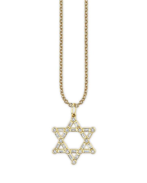 シドニーエヴァン レディース アクセサリー ネックレス・チョーカー・ペンダントトップ レース Sydney Evan 14K Yellow Gold Baguette & Round Diamond Bezel Star of David Charm Necklace 0.26 ct. t.w. Gold ゴールド
