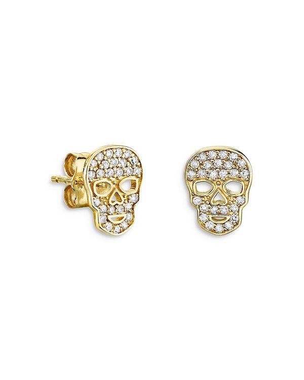 シドニーエヴァン レディース アクセサリー ピアス・イヤリング Sydney Evan 14k Yellow Gold Diamond Skull Stud Earrings Gold ゴールド