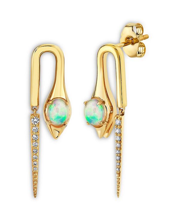 シドニーエヴァン レディース アクセサリー ピアス・イヤリング Sydney Evan 14K Yellow Gold Opal & Diamond Snake Drop Earrings Gold ゴールド