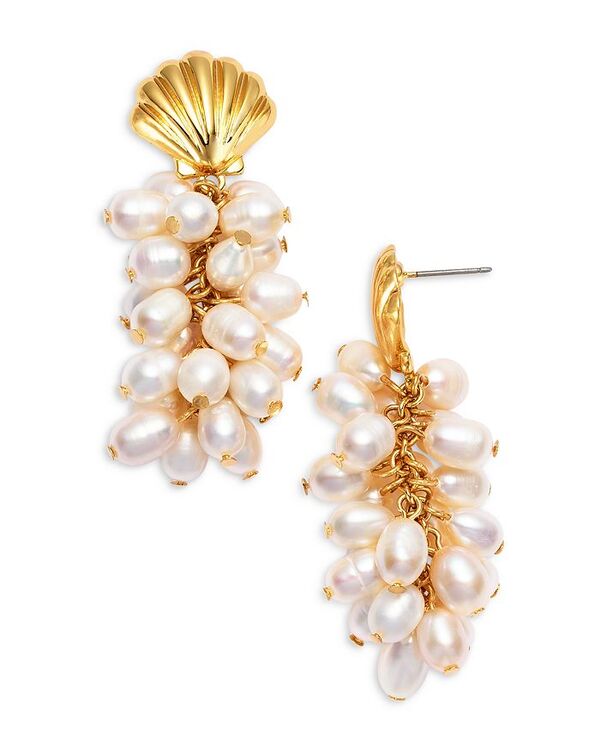 ケネスジェイレーン レディース アクセサリー ピアス・イヤリング Kenneth Jay Lane Seashell & Imitation Pearl Cluster Earrings Pearl/Gold パール