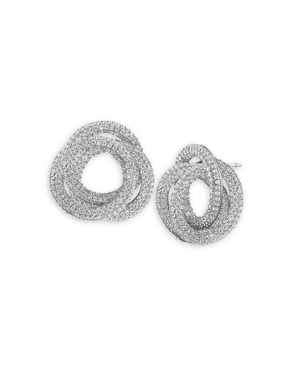 ケネスジェイレーン レディース アクセサリー ピアス・イヤリング Kenneth Jay Lane Cubic Zirconia Interlocking Button Earrings Silver シルバー