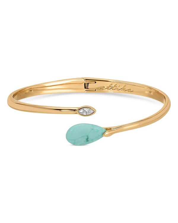 エティカ レディース アクセサリー ブレスレット・バングル・アンクレット Ettika Turquoise Solstice Turquoise & Cubic Zirconia Bypass Bangle Bracelet Turquoise ターコイズ