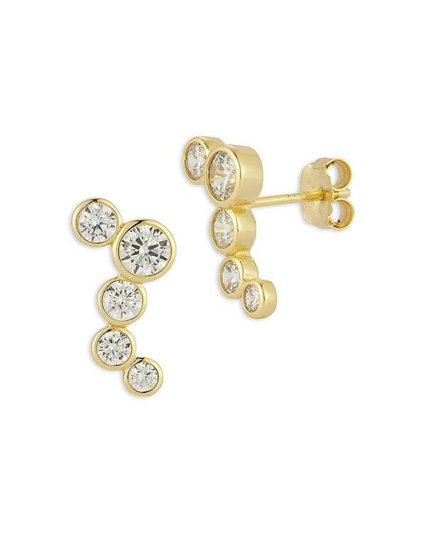 アクア レディース アクセサリー ピアス・イヤリング AQUA Cubic Zirconia Bezel Zip Zag Stud Earrings - Exclusive Gold ゴールド 19,695円