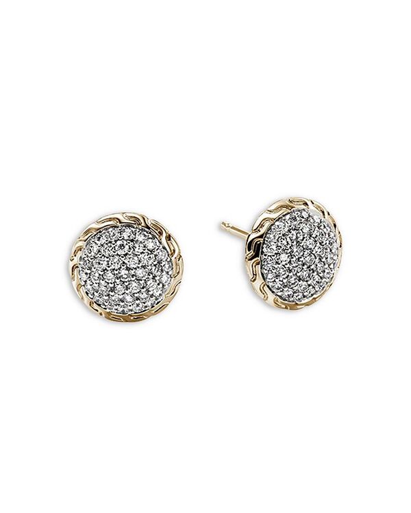 ジョン・ハーディー レディース アクセサリー ピアス・イヤリング JOHN HARDY 14K Yellow Gold JH Essentials Diamond Pav Stud Earrings Gold ゴールド