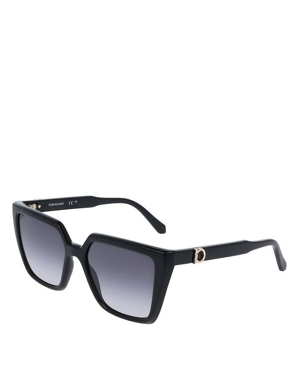 フェラガモ レディース アクセサリー サングラス・アイウェア FERRAGAMO Renew Gancini Square Sunglasses 54mm Black ブラック