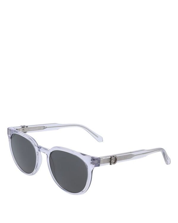 フェラガモ レディース アクセサリー サングラス・アイウェア FERRAGAMO Renew Gancini Round Sunglasses 53mm Transparent Gray グレー