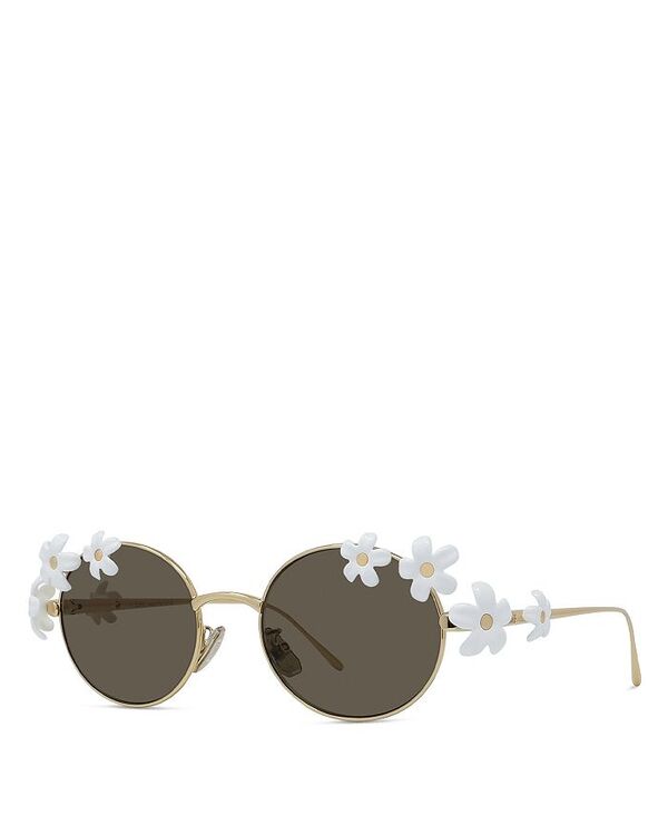 ロエベ レディース アクセサリー サングラス・アイウェア Loewe Signature Flower Framed Yellow Oval Sunglasses 51mm Gold/Brown ブラウン