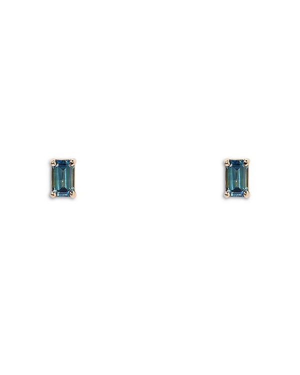 ダブリューウェイク レディース アクセサリー ピアス・イヤリング WWAKE 14K Yellow Gold Teal Sapphire Stud Earrings Gold ゴールド