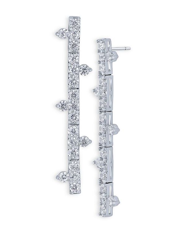 ケネスジェイレーン レディース アクセサリー ピアス・イヤリング Kenneth Jay Lane Cubic Zirconia Bar Linear Drop Earrings Silver シルバー