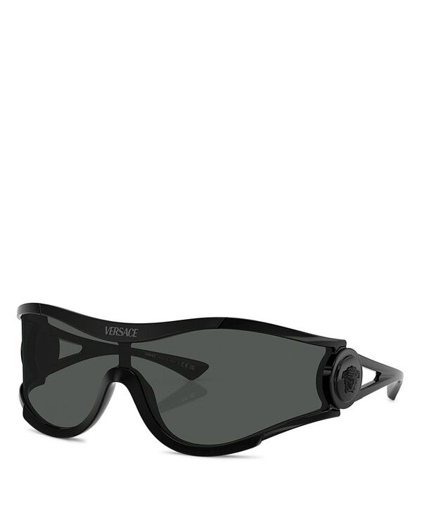 ヴェルサーチ レディース アクセサリー サングラス・アイウェア Versace Shield Sunglasses 142mm Black/Gray Solid ブラック