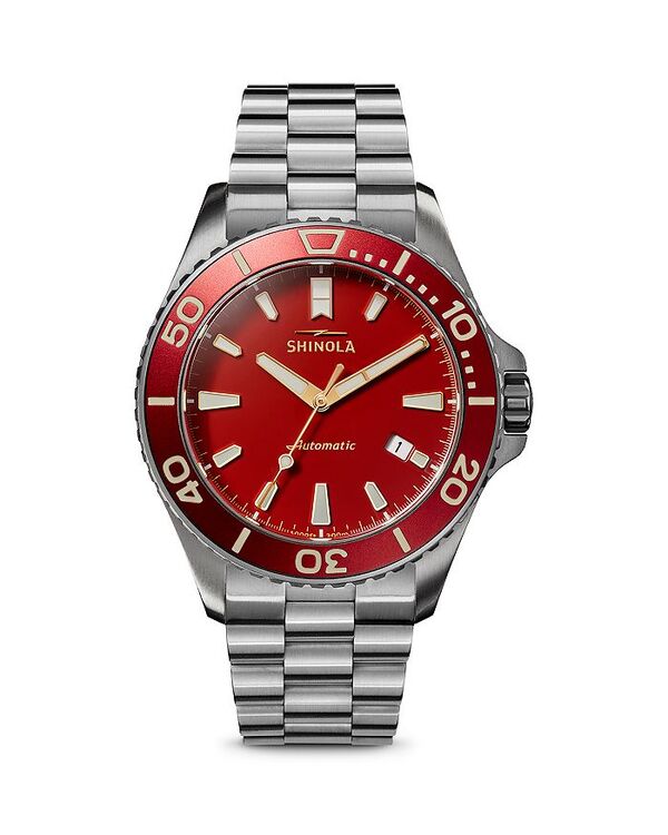 シャイノーラ レディース アクセサリー 腕時計 Shinola Lava Lake Monster Watch 43mm Red/Silver レッド