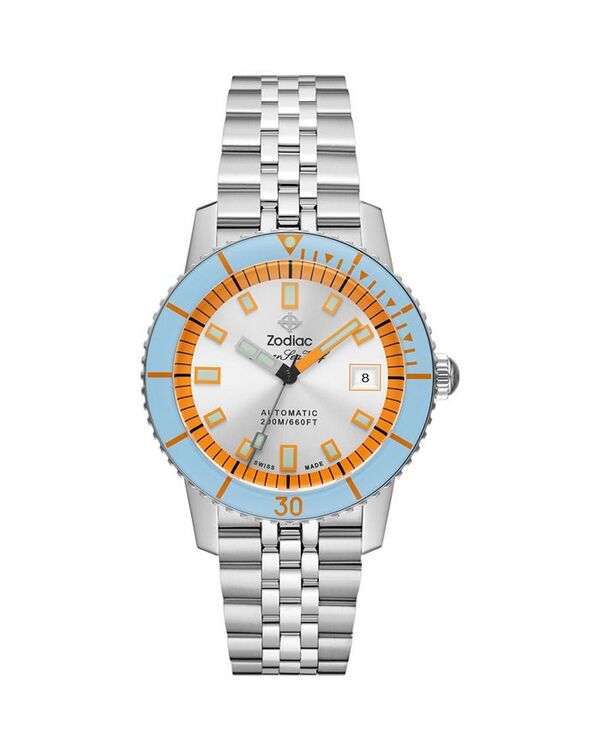 ゾディアック レディース アクセサリー 腕時計 Tシャツ Zodiac Compression Diver Automatic Stainless Steel Watch 40mm Silver シルバー