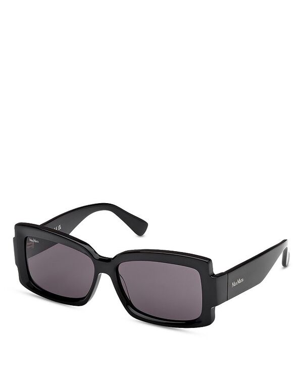 マックスマーラ レディース 付属物 サングラス・アイウェア Max Mara Lee Rectangle Sunglasses 57粍 Black/Smoke 黒いこと バッグ・小物・ブランド雑貨-その他