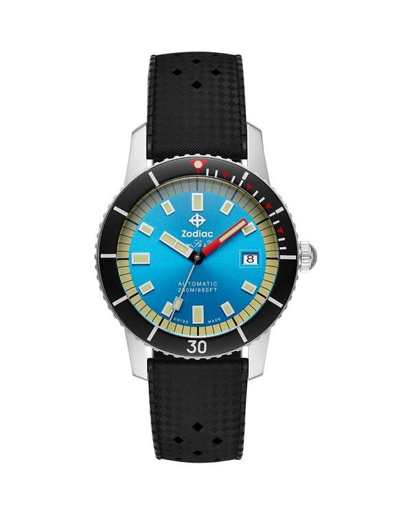ゾディアック レディース アクセサリー 腕時計 Zodiac Compression Diver Automatic Rubber Strap Watch 40mm Blue/Black ブラック