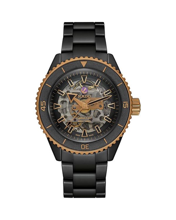 ラド レディース アクセサリー 腕時計 キャップ RADO Captain Cook Skeleton Watch 43mm Black/Black ブラック