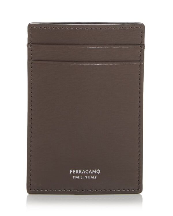 フェラガモ レディース アクセサリー 財布 レザー FERRAGAMO Leather Money Clip & Card Case Concrete